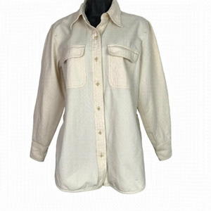 Wilfred Free Cream Button Down Shaket Cotton Linen Blend Size  XS